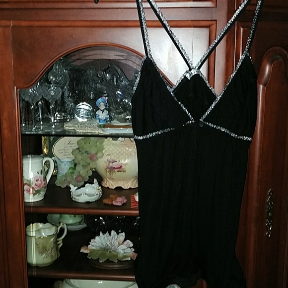Kys black with silver trim cami - Picture 1 of 5